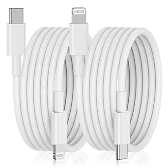 2Pack - USB C to Lightning Cable 2m for iPhone Fast Charger Cable USB-C Power Charging Cable Lead