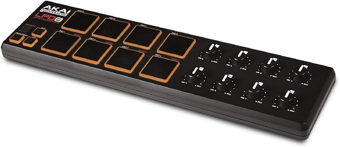 AKAI Professional LPD8 - Portable USB-powered MIDI Controller with 8 Velocity-Sensitive Drum Pads for Laptops