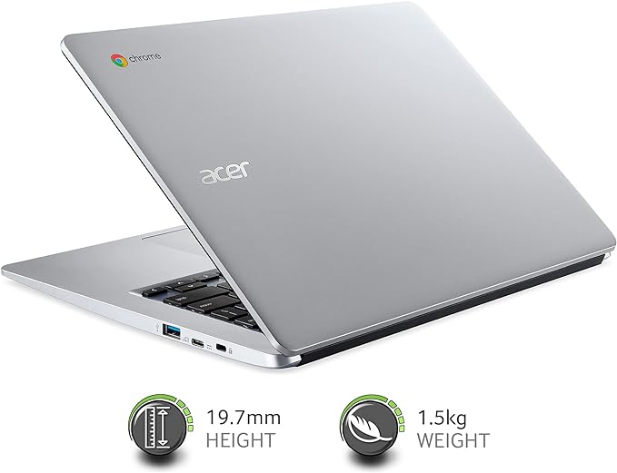 Acer 314 Chromebook Laptop, Intel Celeron Processor, 4GB RAM, 128GB eMMC, 14" Full HD, Silver